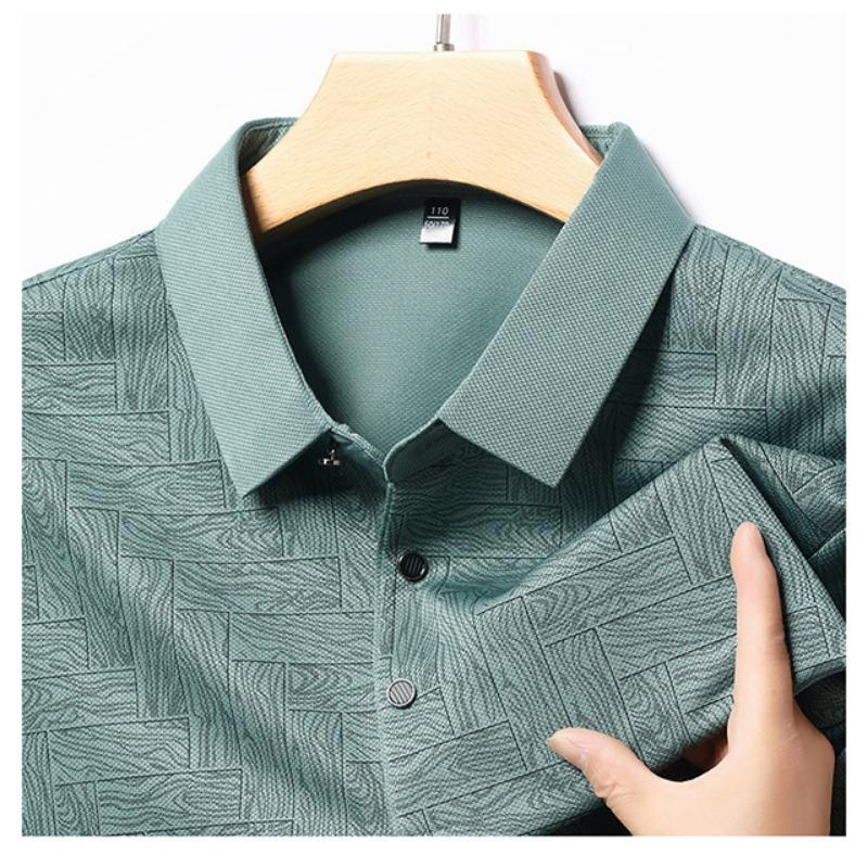 Men S Long Sleeve Polo Shirt Casual Loose Fit Breathable Top For Autumn