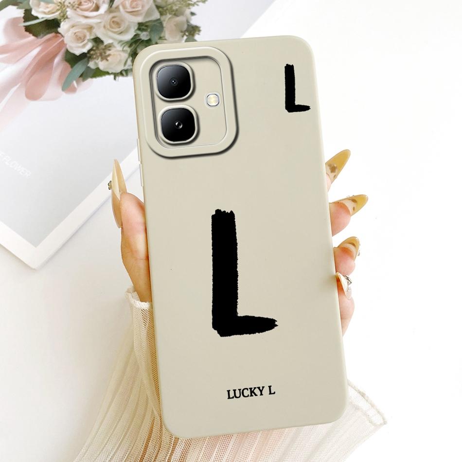 For Infinix Smart 20 2026 Lucky Initial Letter Phone Case For Infinix Smart20 X6840 X6840B Soft Silicone Shockproof Cases Bumper