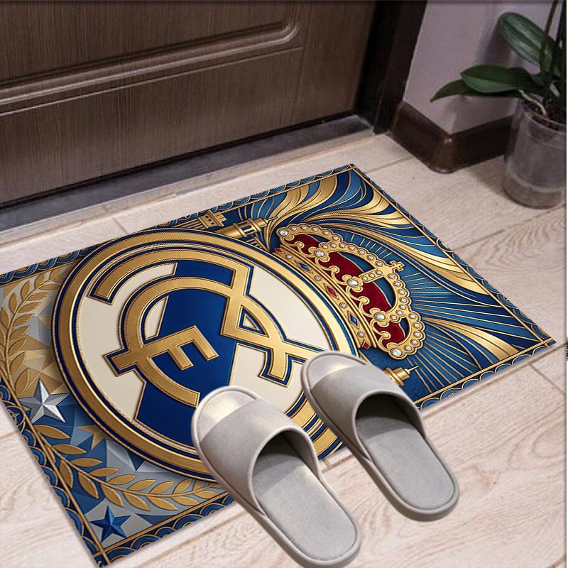 Real Madrid Football Pattern Rug, Indoor/Outdoor Mat, for Picnic, Gameroom, Bedroom, Office, Living Room, Home Decor Carpet, Birthday Gift