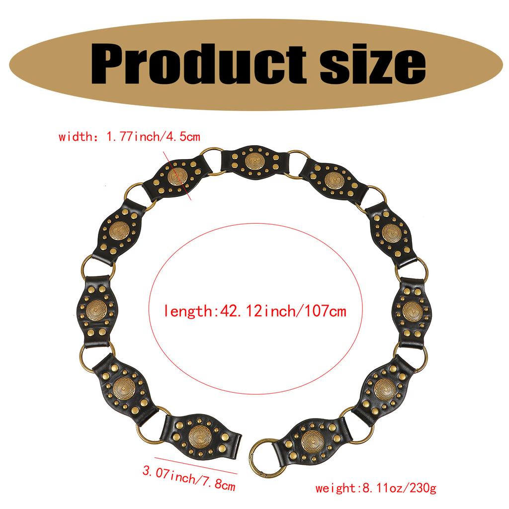 Western Round Buckle Belt for Women Girl Rivet Studded Corset Belt for Jeans Pants Girl 2000s Decorative Belt Waistband