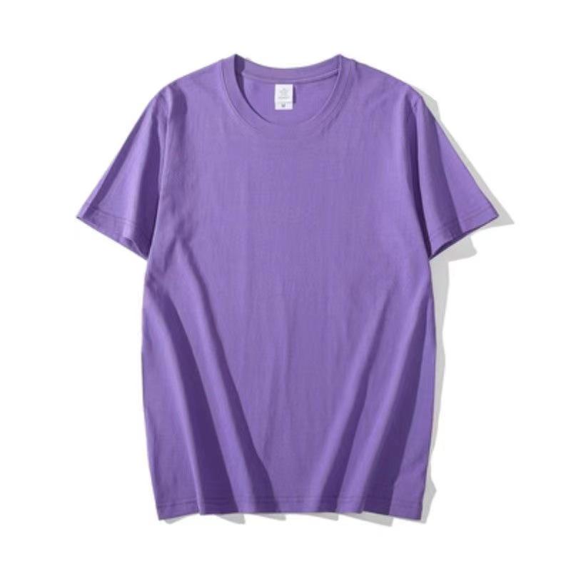 Men's and Women's Slim Fit Xinjiang Cotton T-Shirt: Short-Sleeved White or Black with Summer Logo Print