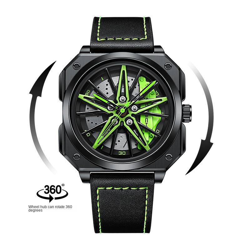 SVJ Men's Watch High-grade Authentic Black Knight Wheel Watch Rotating Dial Luminous Modification Table