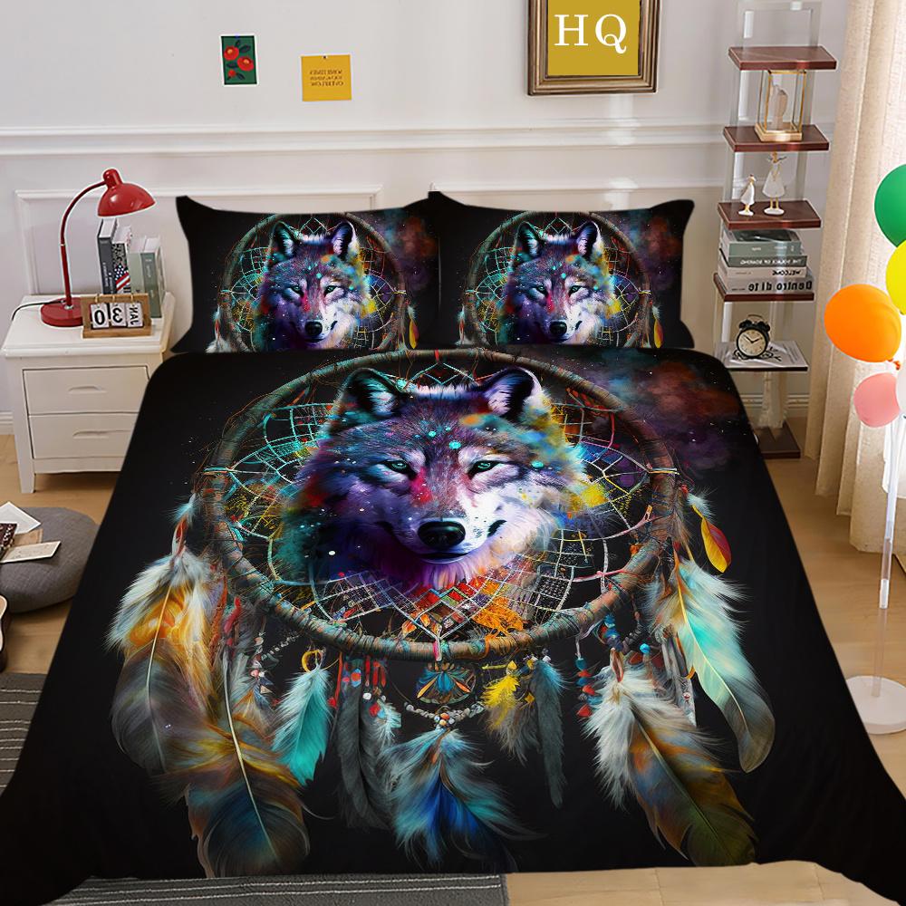 3D Wolf Printing Bedding Set Cover Single Size Microfiber Bedspreads Teen Fashion High Quality Home Textiles