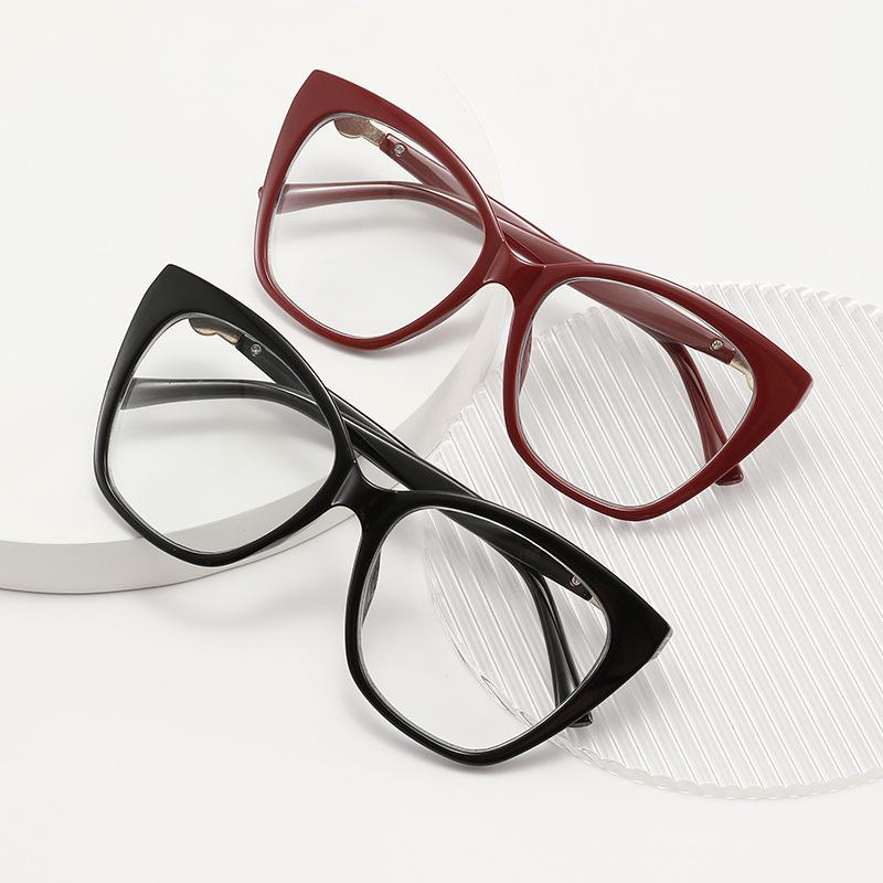 Chic European & American Cat-Eye Anti-Blue Light Prescription Glasses - Fashionable Large Frames