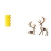 Porcelain Flower Vase And Reindeer Statue Ornaments for Tabletop Living Room Desk Decor with Plants