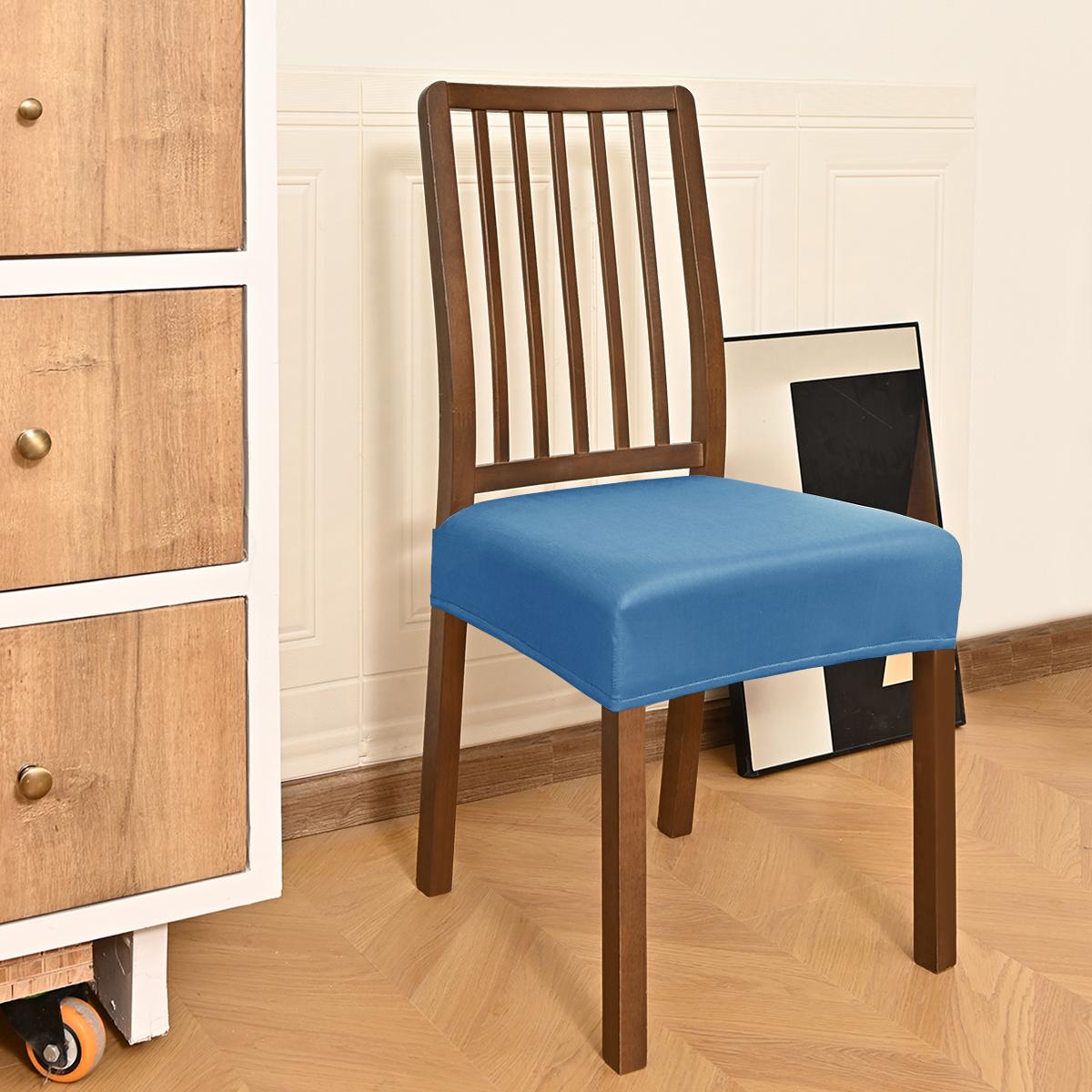 

1pc Stretch Dining Chair Seat Covers Soft Washable Seat Covers for Dining Chairs, Dining Room Seat Cover Protector синій