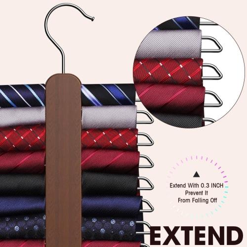 Uinicor Tie Hanger, Closet Tie Organizer with 20 Tie Storage Capacity, Wooden Tie Organizer, Tie Holder, 360 Rotating Accessory Organizer for Ties, B