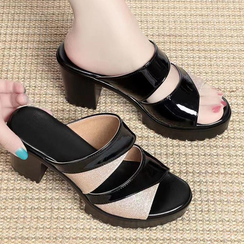 Fashion Platform Women Slippers Fashion High Heels Shoes Chunky Walking Cozy Pumps Dress Woman Sandals Designer 2025 Trend Mujer Zapatos