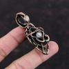 Evil Eye Moldavite Pendant Copper Wire Wrapped Pendant Rainbow Moonstone Pendant Gemstone Pendant Wedding Gift Handmade Copper Wire Jewelry