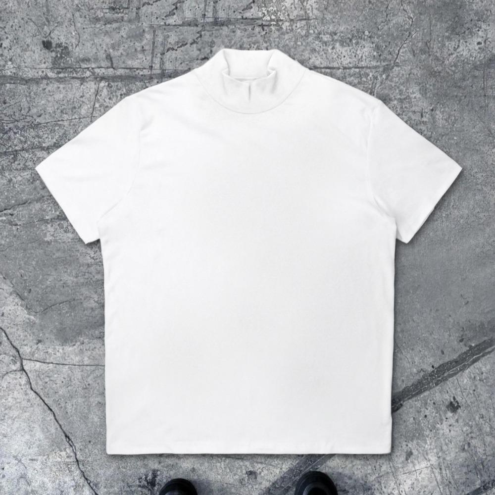Summer Men's High-neck T-shirt, Short-sleeved Casual Sports High-neck Base Shirt
