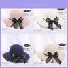 Polyester Sun Hat With Large Brim And Bow For Summer Beach Outings