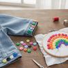 200pcs Circle Shape DIY Craft Buttons Mix Color Clothing Accessories  For DIY Projects