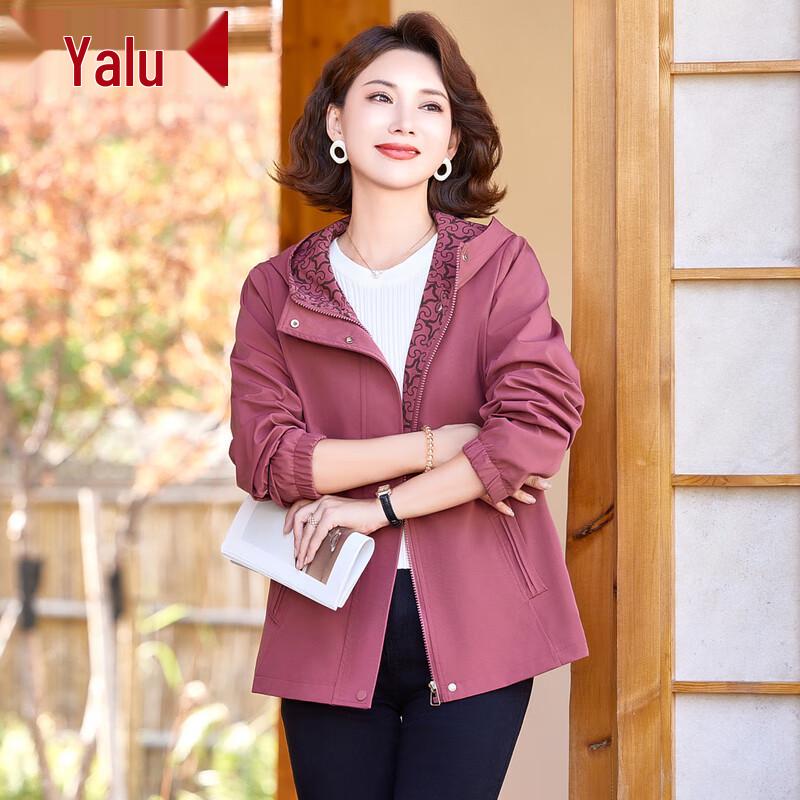 

Yalu Women s Casual Zip-Up Hooded Jacket for Mid-Aged 6XL