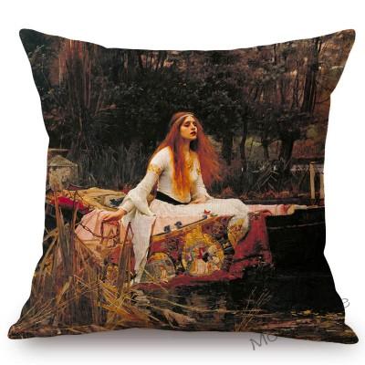 Aestheticism Master John Waterhouse Ancient Greek Myths Goddess Oil Painting Sofa Pillow Case Young Girls Linen Cushion Cover