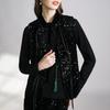Satin jacquard splicing crew neck shirt blouse summer new thin light Chinese top women