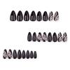 24Pcs Press On Nail Almond Glues On Nail French Fake Nail Designs False Nail Artificial Nail Gifts for Women Girls