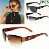 2PCS Fashion Oversized Sunglasses Women Plastic Female Big Frame Gradient Sun Glasses UV400  Mujer
