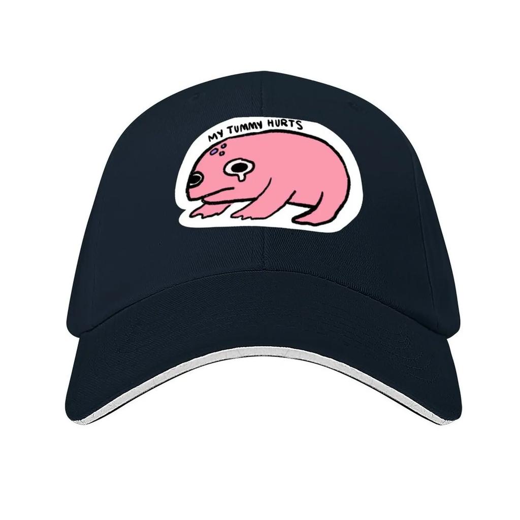 My Tummy Hurts Pink Crying Frog Baseball Cap Designer Hat Funny Hats Uv Protection Solar Hat Hood Sun Hats For Women Mens