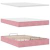 Ottoman Bed with Mattress Pink 140x190 Cm Velvet