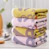 70x 140cm Thickened Super Absorbent Pure Cotton Bath Towel, Jacquard Household Cute Bath Towel, Pink and Yellow Wrap Towel for Women,1pc