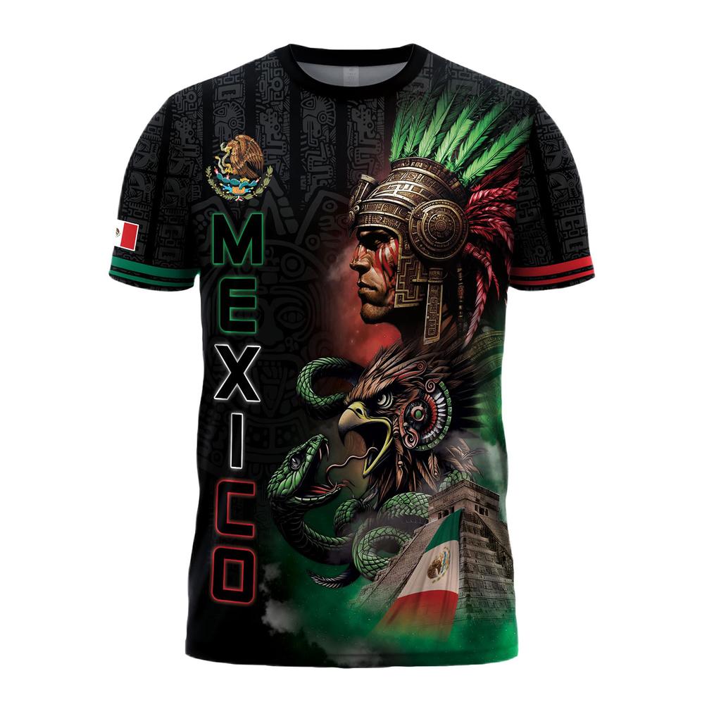 Men's Casual Short Sleeve T-Shirt Mexico Letter Print Crew Neck Lightweight Soft Fabric Comfortable Fit