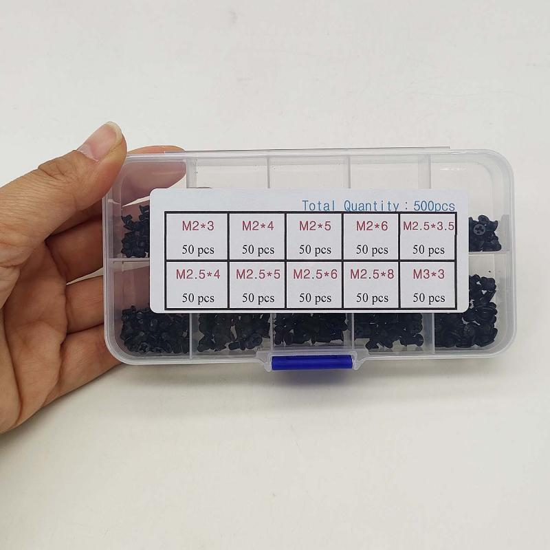 500Pcs Boxed Laptop Computer Screws Set Universal Screw M2 M2.3 M3 Phillips Countersunk Screw Set