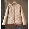 Women's Lightweight Quilted Down Jacket, Round Neck, Slim Fit, Short Style, Petite Warm Outerwear for 2023 Autumn/Winter.