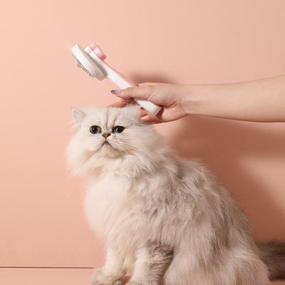 Pet Comb Stainless Steel Cleaning Massage Dog Hair Removal Brush Self-cleaning Function Grooming Brush