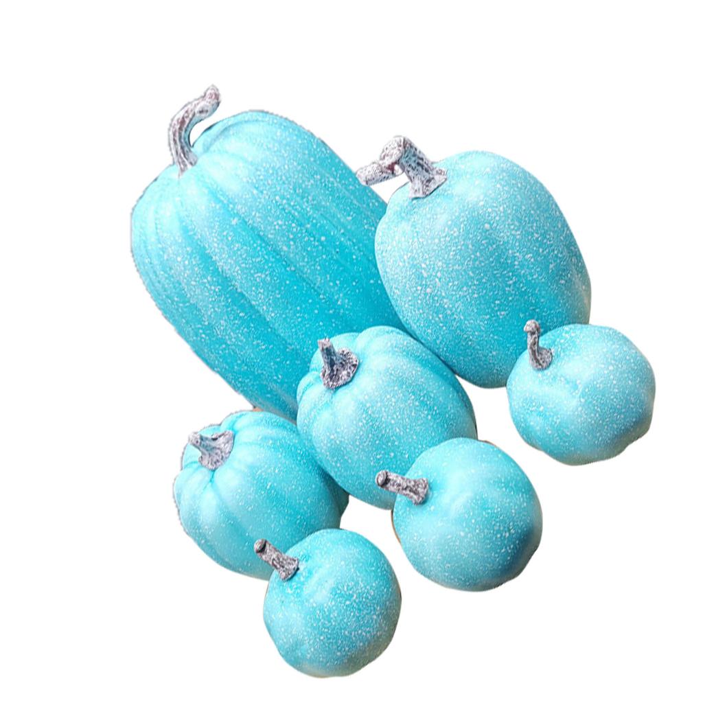 7 Pcs Artificial Pumpkin Cute Lifelike Foam Pumpkins for Autumn Holiday Decor
