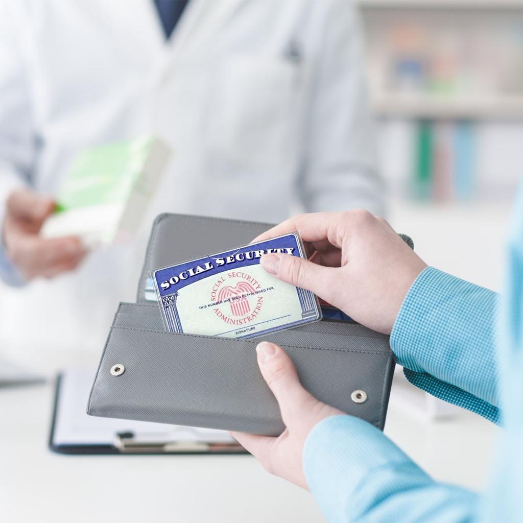 10 sad obalů na karty sociálního zabezpečení, nové obaly na karty, obaly na karty, průhledná plastová peněženka, klipy na kreditní karty