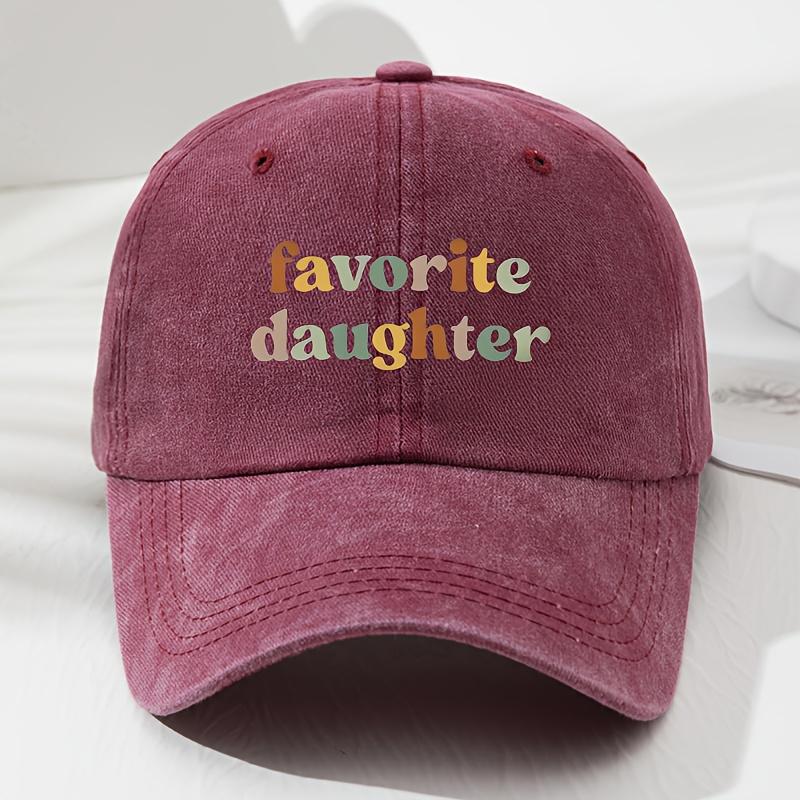 Favorite daughter Printed Soft Top Baseball Hat Retro Men's and Women's Fashionable Outdoor Hat with Adjustable Circumference