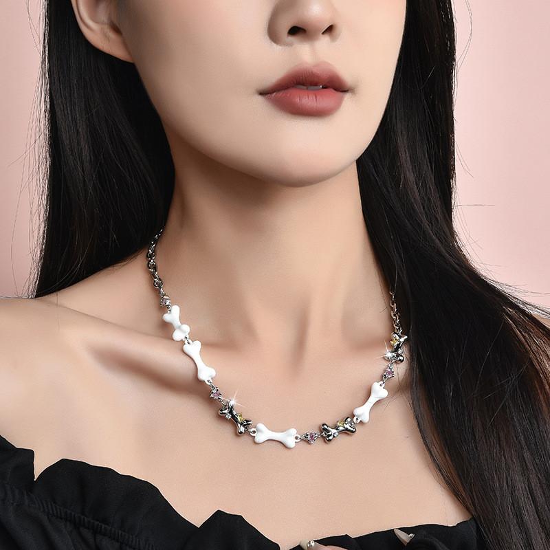 Stylish Individual Multi-bone Design Zircon Neck Chain For Women Trendy Fashion Jewelry
