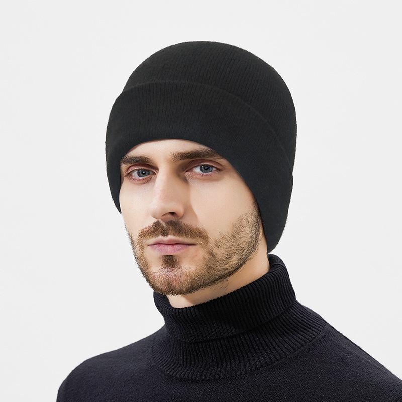 Winter Anti-Cold Wool Knit Hat with Ear Protection, Unisex for Outdoor Cycling & Skiing, Plus Velvet Yarn for Extra Warmth