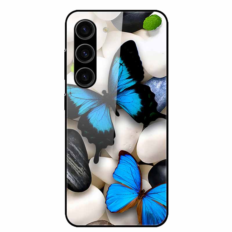 For Samsung Galaxy S25 Plus Case Tempered Glass Hard Phone Cover for Samsung S25 Ultra 5G Back Cases for GalaxyS25 S 25 S25Plus