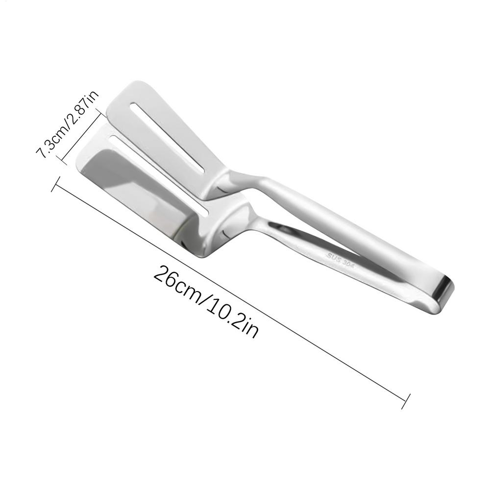 Agrafe pentru friptură pentru răsturnare a alimentelor, clește de gătit multifuncțional pentru grătar din oțel inoxidabil, spatulă cu două fețe, clește pentru friptură de vită
