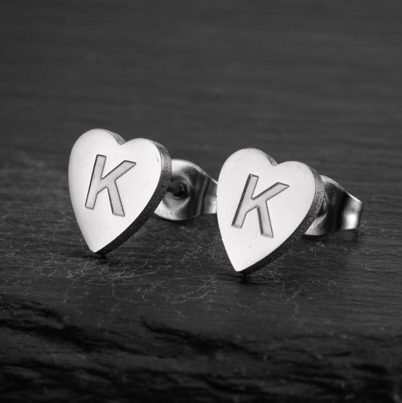 2025 Women's Retro Stainless Steel Alphabet Stud Earrings: Geometric & Simple Design