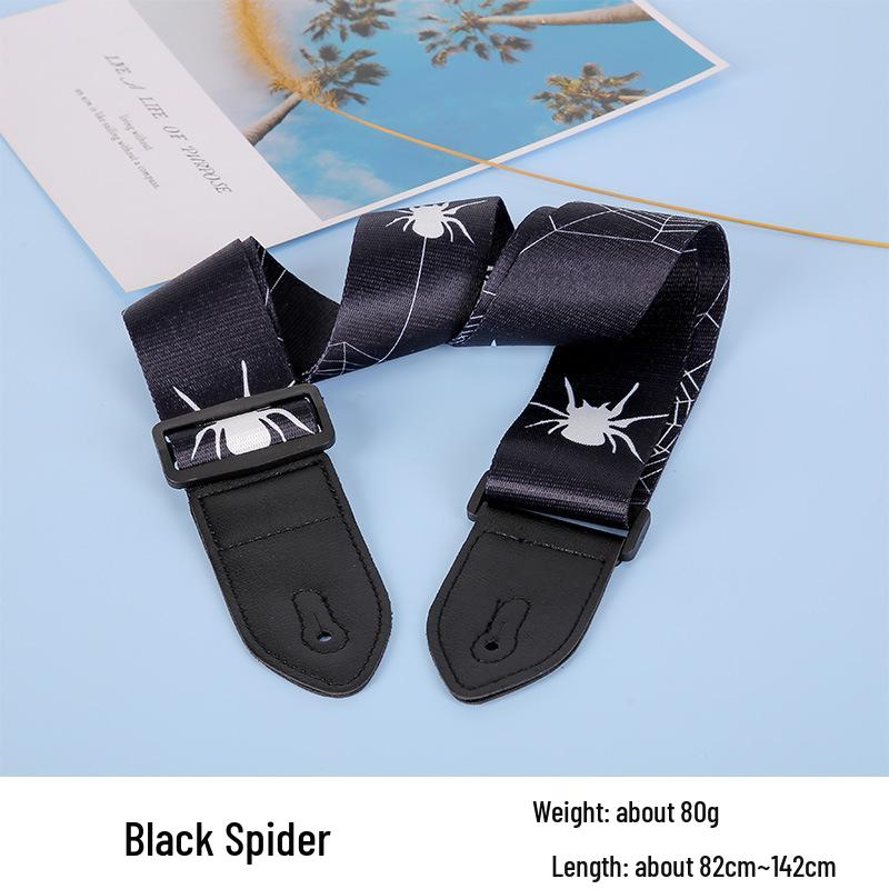 Unisex poszerzany i pogrubiony poliestrowy pasek do gitary/basu - Styl folk, konstrukcja bez dziurkowania