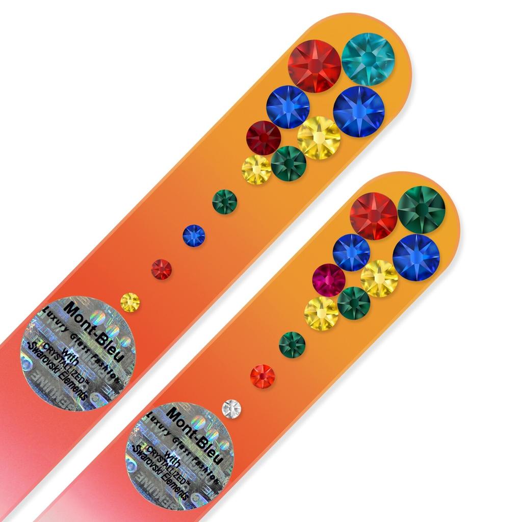 Un set de 2 pile de unghii din sticla marmura cu cristale MC-MS