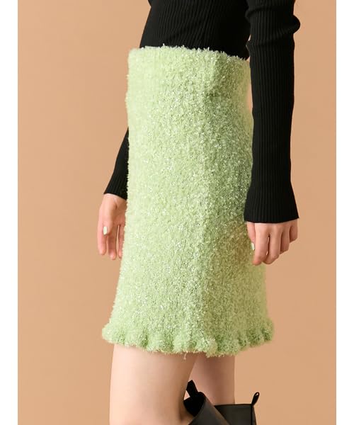 Lame Knit Mini Skirt LWNS255067GRNF