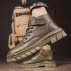 Classic Men Luxury Leather Boots Autumn Winter New Waterproof Safety Work Shoes Quality No-slip Comfortable High Top Ankle Boots