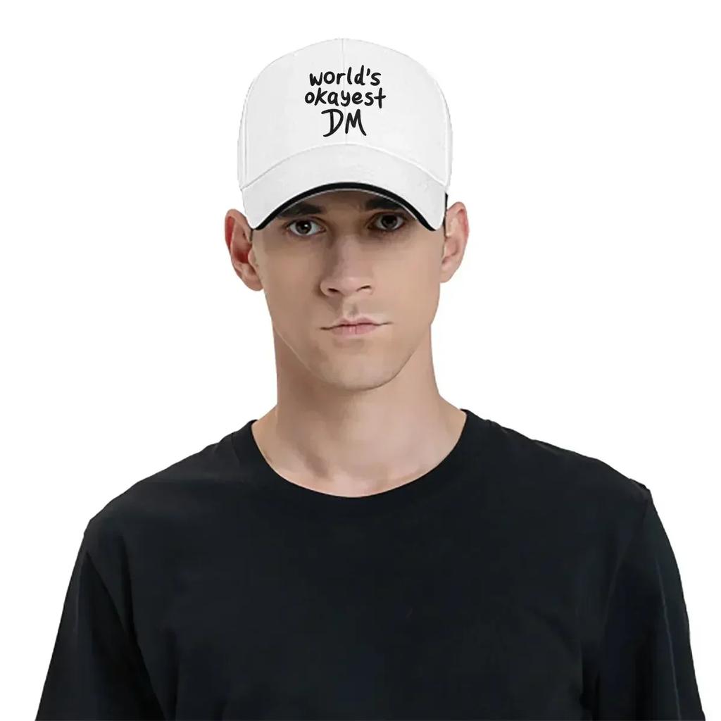 Washed Mens Baseball Cap Worlds Okayest DM Trucker Snapback Caps Dad Hat DnD Game Golf Hats