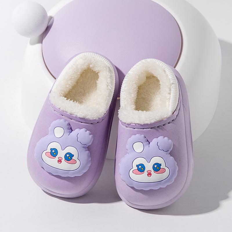 Winter Kid Baby Boy Girl Slippers Newborn Cartoon Bear Non-slip Home Indoors Shoes Thick Warm Children Plus Fleece Shoes Slipper