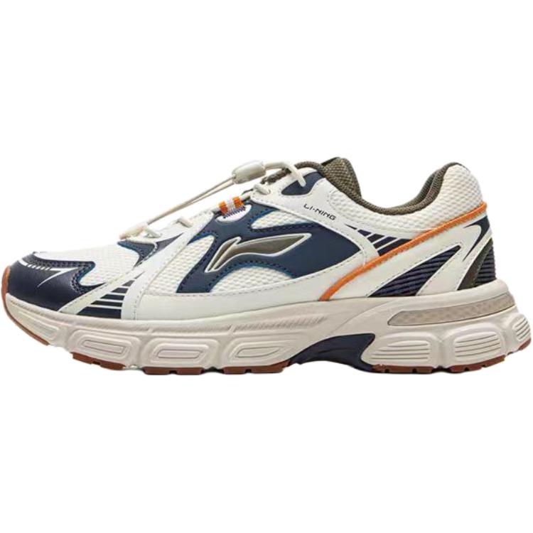 Li Ning Kids Sports Lifestyle Series Comfortable Versatile Lightweight Shock Absorption Low-Top Casual Shoes Men Casual Shoes White Blue YKCU180-3