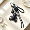 Yogodlns Cute PU Leather Bear Bag Pendant Bear Shape Cartoon Keychain Soft Stuffed Bag Charm Ornament Decoration