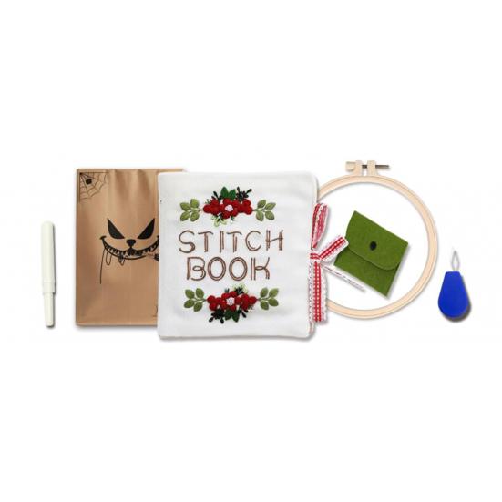 

Beginner Embroidery Stitch Book Stitch Practice Book with Fabric Pages 30 Hand Embroidery Stitches Flower Designs DIY Sewing Kit Gift for Craft Lovers A