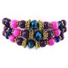 Les Trésors De Lily [L5791] - Purple 'Kilimanjaro' Ethnic Bracelet (3 Rows)
