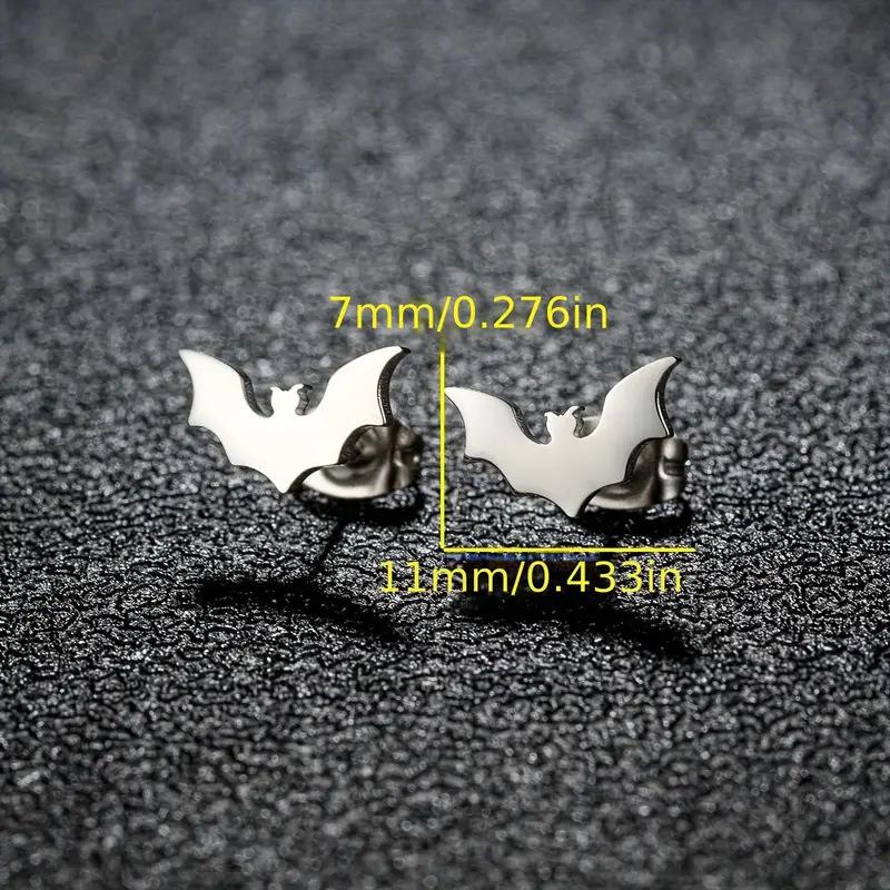 Fashionable Simple and Personalized Stainless Steel Bat Earrings