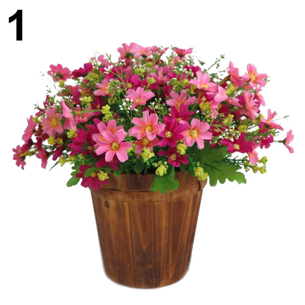 

Good looking 1 Bouquet 28 Heads Artificial Fake Cute Daisys Flower Home Wedding Garden Decor Flower decorative not pot рожевий