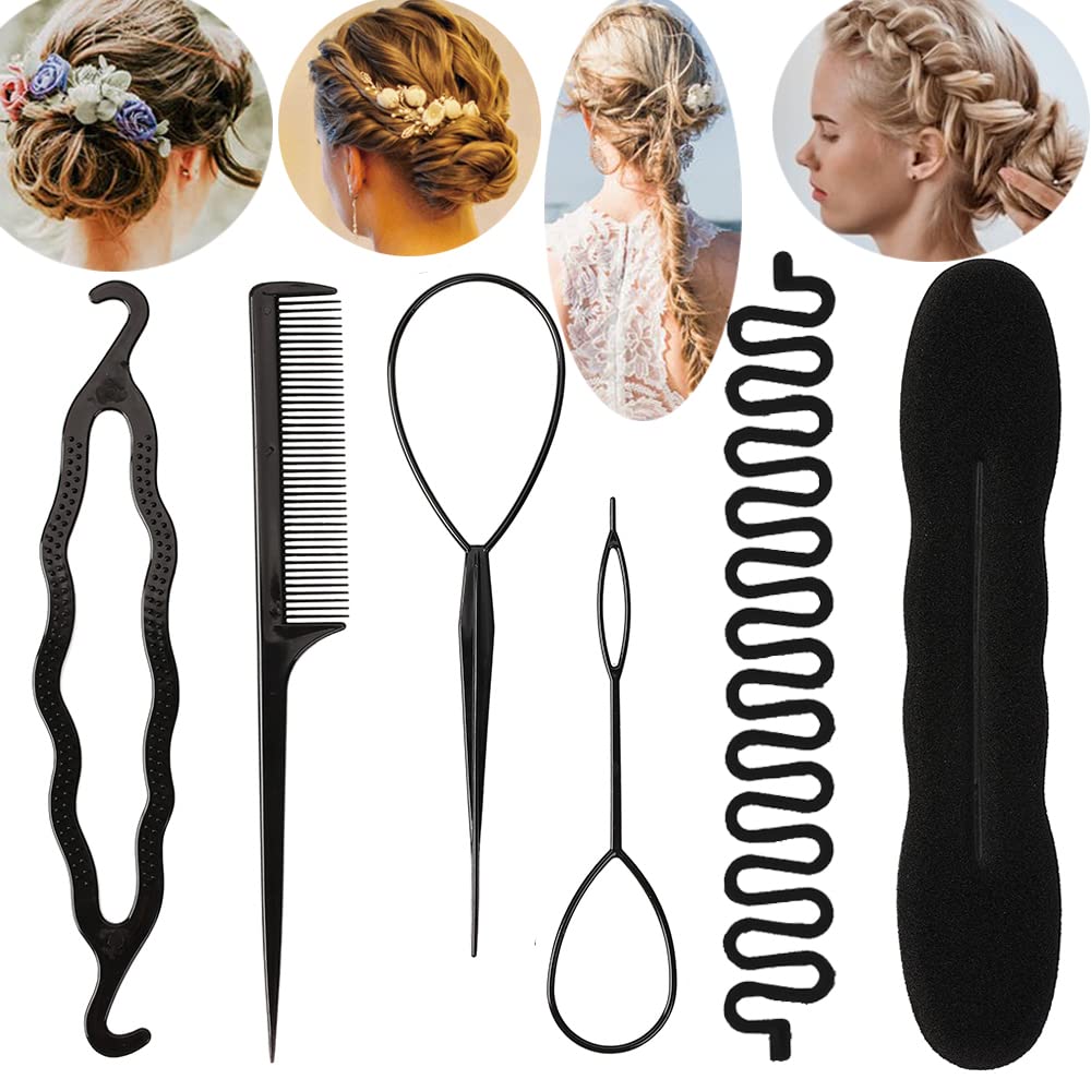 6-piece set of women s hair curlers hair needles sponges lazy tools hair editing tools hair styling tools