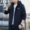 JEEP SPIRIT Men's Spring/Autumn Hooded Windbreaker Jacket